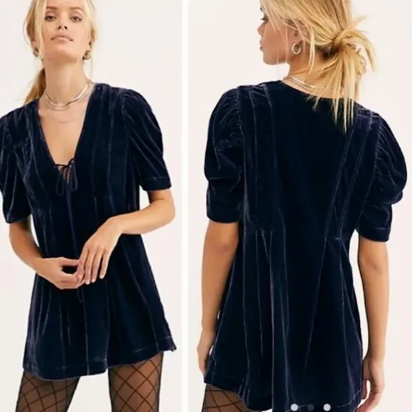 Free People Adelle Velvet Boho Tunic Mini Dress - Image 2