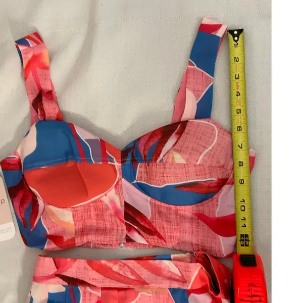 Dress Up Tropical‎ Floral two-piece set NWT size small - Image 4