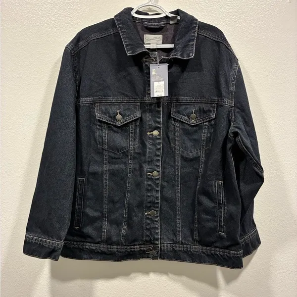 Universal Thread Black 90's Baggy Denim Jacket Large nwt - Image 2