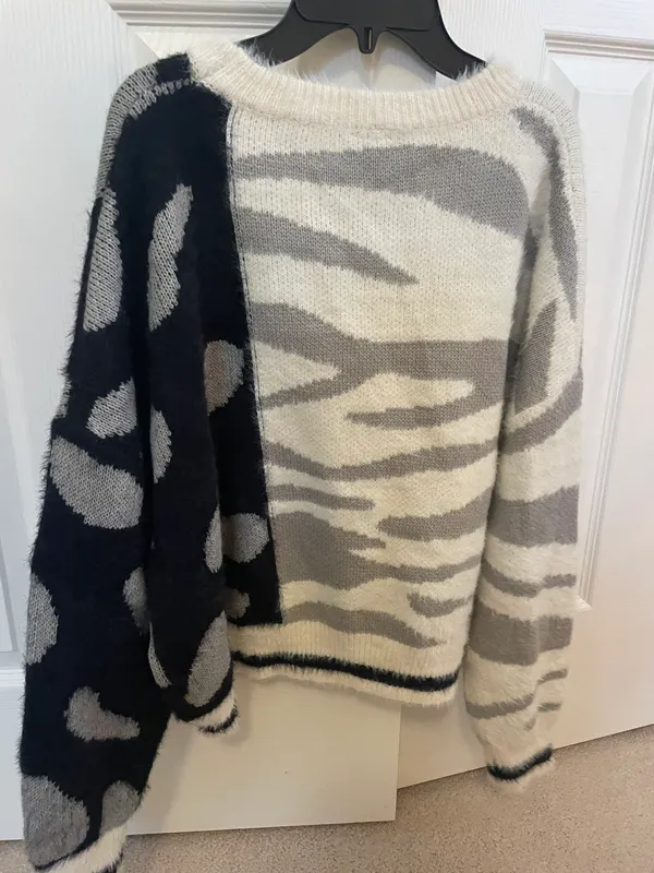 Elan Boutique Fuzzy Animal Print Sweater - Image 2
