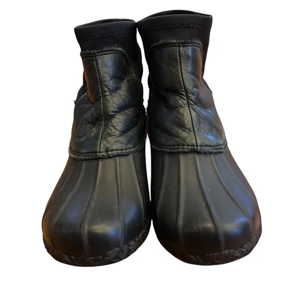 Loeffler Randall Hatley Duck Boot Black Leather Size‎ 8 GUC - Image 5