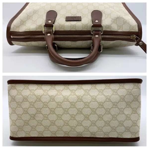 Gucci Cream and Brown Tote Bag with Signature GG Monogram - Image 16