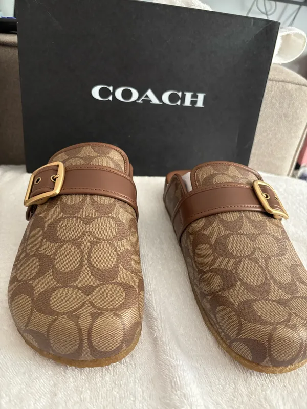 Coach Signature Canvas Mules Sz10 Unisex - Image 5