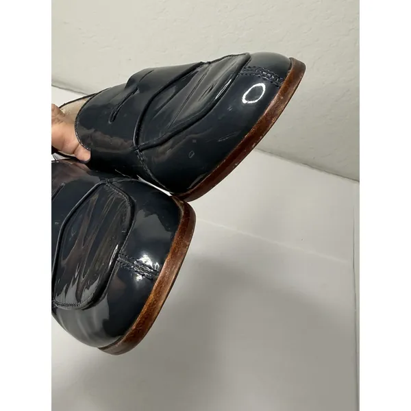 Louise et Cie Patent Leather Loafers Size 7M Blue Preppy Nerdy Glossy Slip On - Image 8