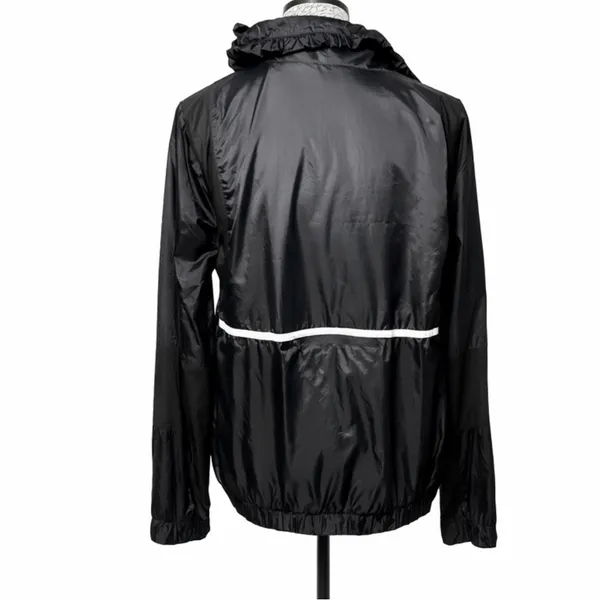 Fabletics Ziva Quarter Zip Windbreaker Jacket Kangaroo Pocket Black Sz M💛 - Image 5