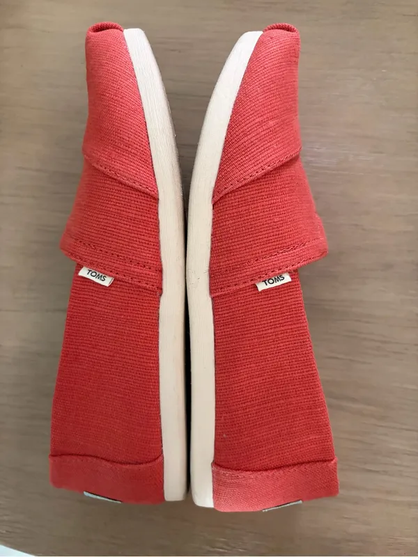 Toms Orange Alpargata Canvas Slip-On Flats 6.5 - Image 4
