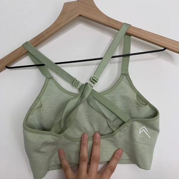 Oner Active Classic Seamless Sports Bra Pistacchio Marl Green Womens Small - Image 10