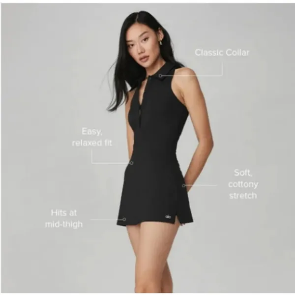 Alo Charmed Tennis Dress Black Size Medium - Image 8