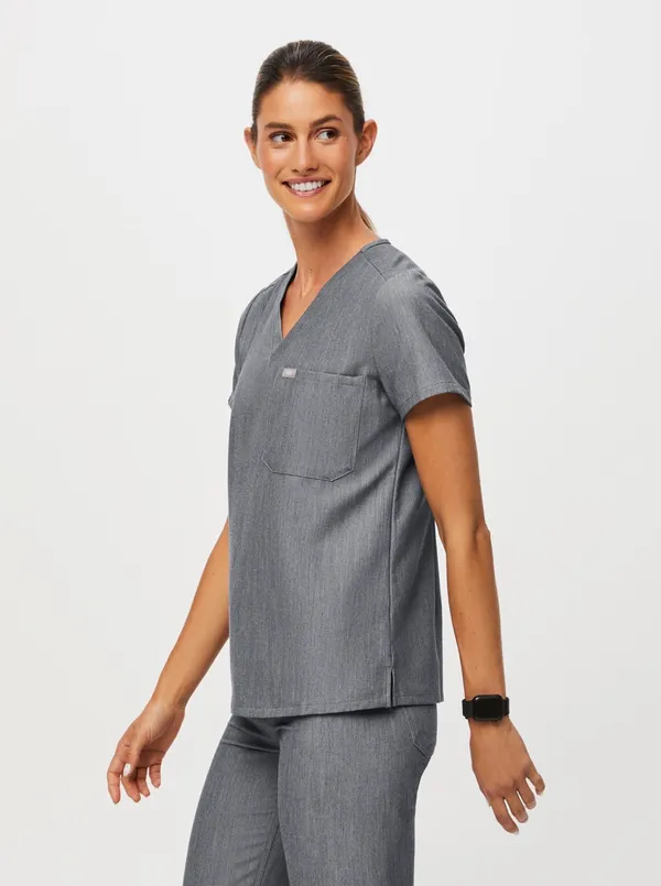 FIGS Catarina One Pocket Scrub Top Graphite Grey PO 2974 - Image 3