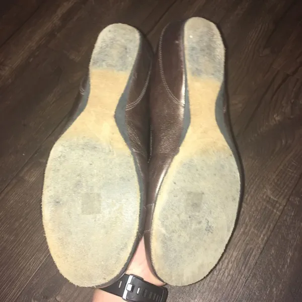 Clarks Artisan copper shimmery ortho slip on flats - Image 3