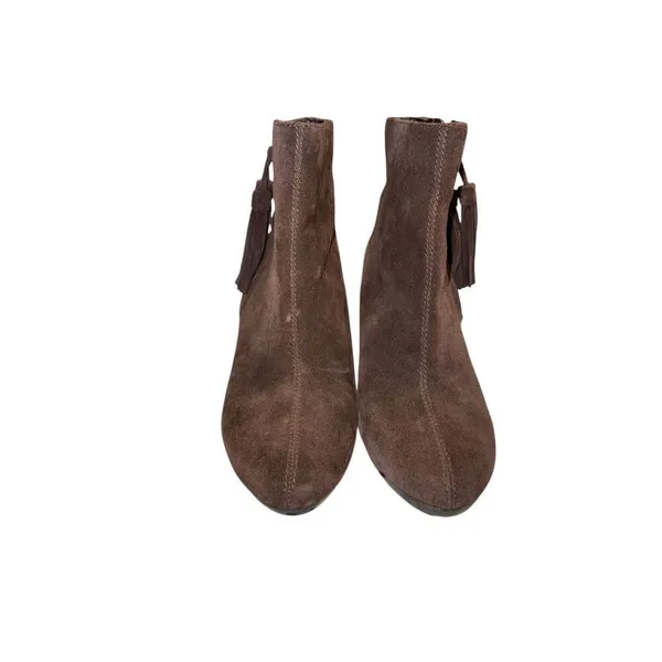 Anne Klein iflex Caroline Womens Size 7 Brown Suede Ankle Tassel Zip Booties - Image 4