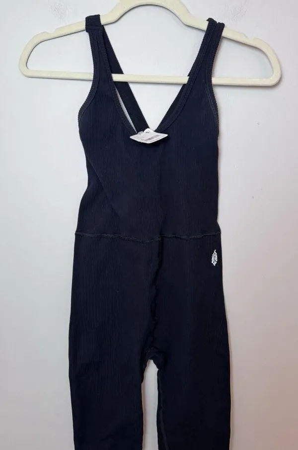 Free People Movement Free Throw One Piece | Size Small Black Ribbed, Logo Nwt - Image 9