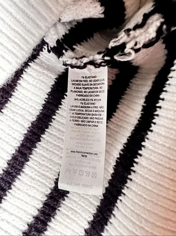 French Connection Stripe Half Zip Sweater Size Medium - Image 10