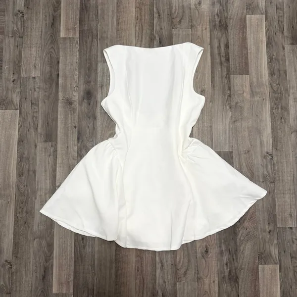 Babyboo Fashion Yalina Mini Dress Ivory White Dropped Waist Scoop Back NWT XL - Image 2