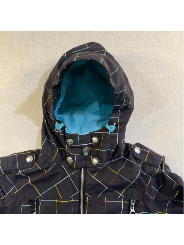 Burton Women’s Small - Y2K Snowboard Jacket Multicolor Plaid Grid Hooded - Image 13
