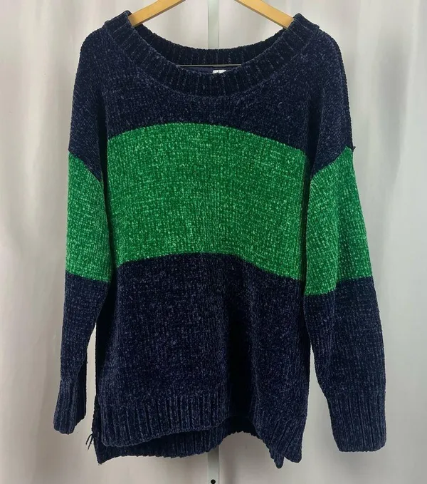 Offline by aerie Large Colorblock Crewneck Chenille Sweater Chunky Knit - Image 3