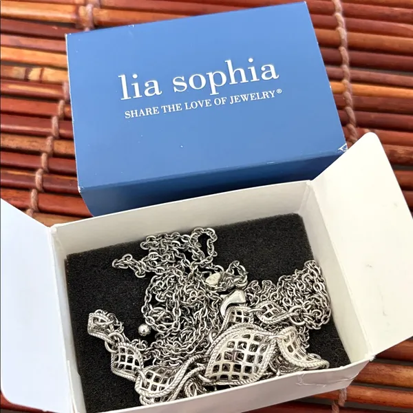 Lia Sophia Silver-Tone Multi Strand Filigree Link Necklace 36”-39” - Image 6