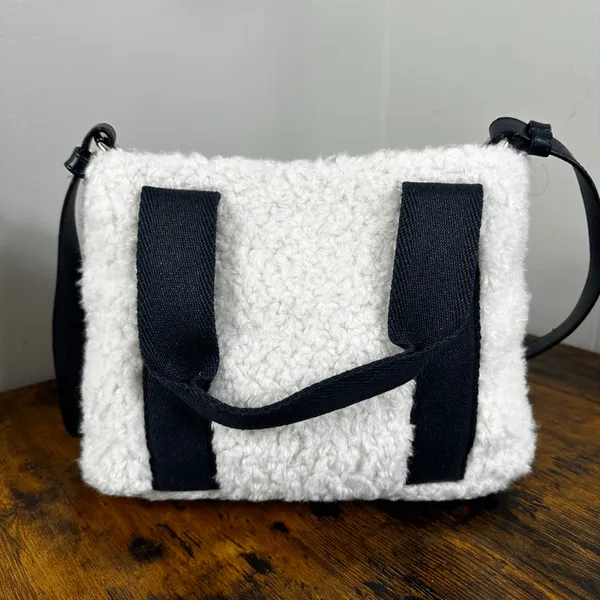 Chloe Woody Faux Shearling Fur Tote Bag 2-Way Small Size - Image 2