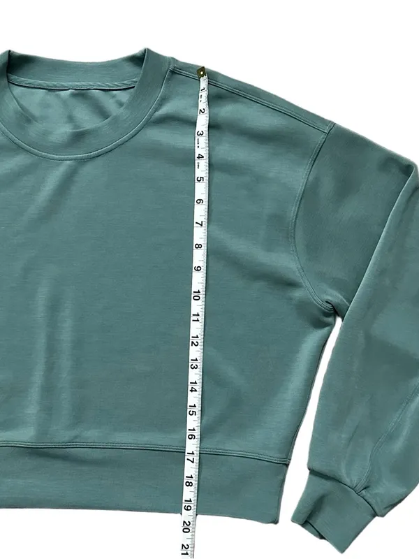 Lululemon Perfectly Oversized Crop Crew Softreme Sweatshirt Green Size 4 - Image 8