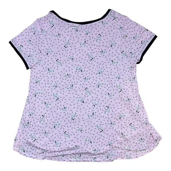 Layla | Light Pink Dalmatian Dog & Bone Pattern Short-Sleeve Top Pajama Set - Image 2