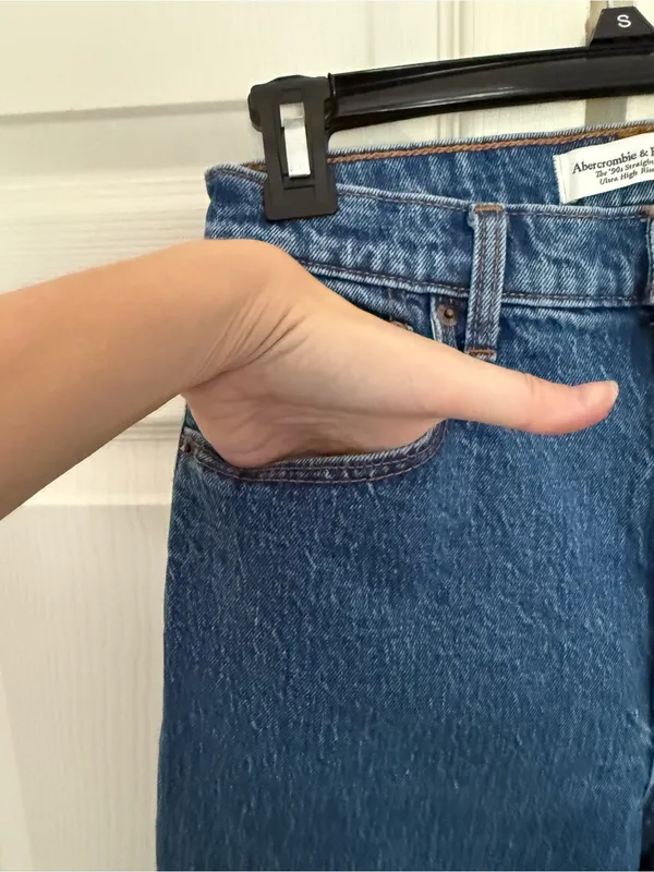Abercrombie & Fitch Ultra High Rise 90's Straight Jean Blue Jeans 27 4L Long - Image 5