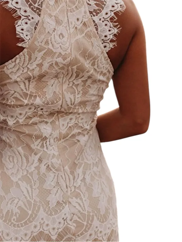 Bohemian Chic Ivory Lace Maxi Dress - Image 5