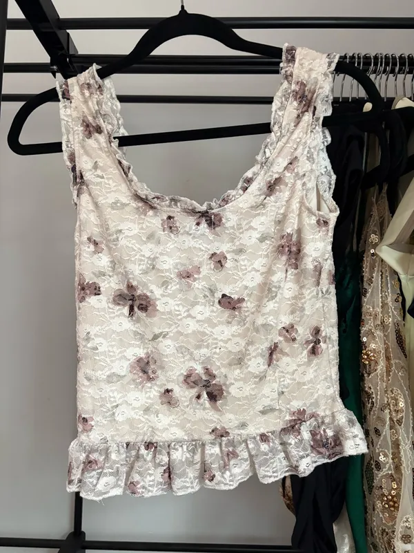 Floral lace tank top White - Image 2