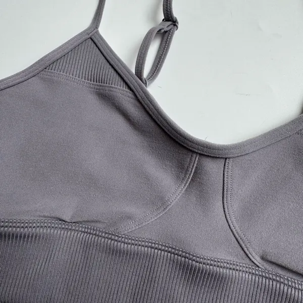 Alo Yoga Alosoft Head Start Sports Bra Fog Gray Size Small Yoga Running - Image 4