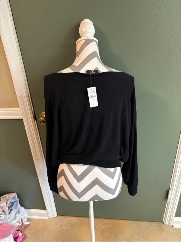Express Black Women's Boatneck Sweater - Image 2