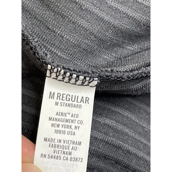 Aerie Groove-On Rib Velour Flare Pants Charcoal Gray Pull-On Size M 32” Inseam - Image 8