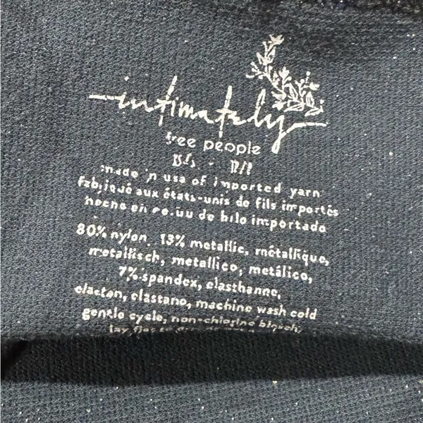 Free People Intimately Cami Top Dark Blue Teal Glittery Sparkle Women’s XS/Small - Image 3