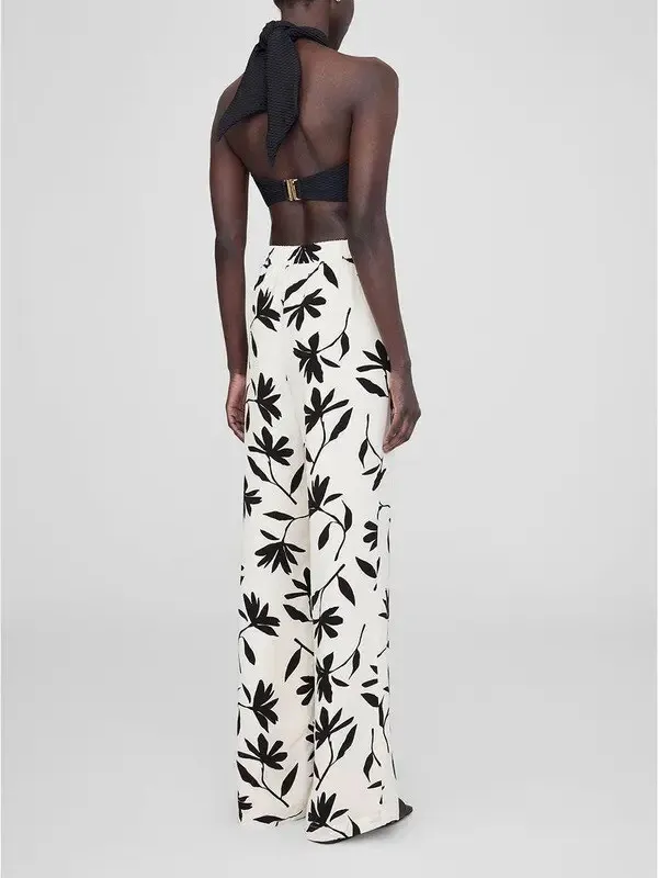 Anine Bing Women’s Owen Pants Pull On Straight Leg in Ivory Daisy S - Image 2