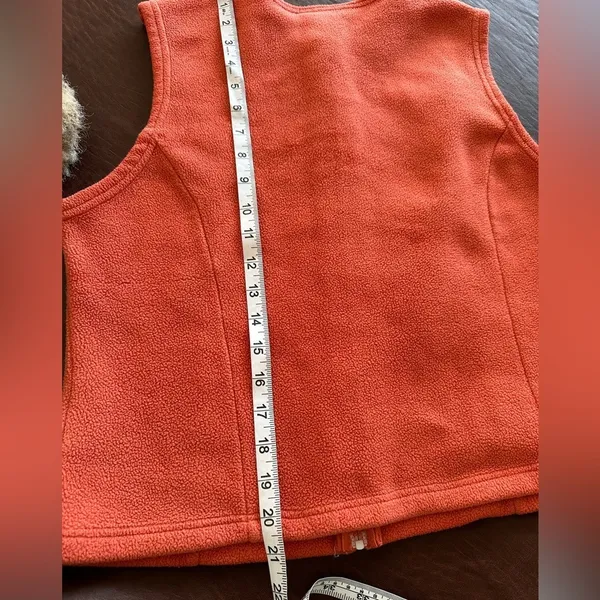 Ll Bean Reed Fleece Gorcore Full Zip Orange Vest M - Image 7