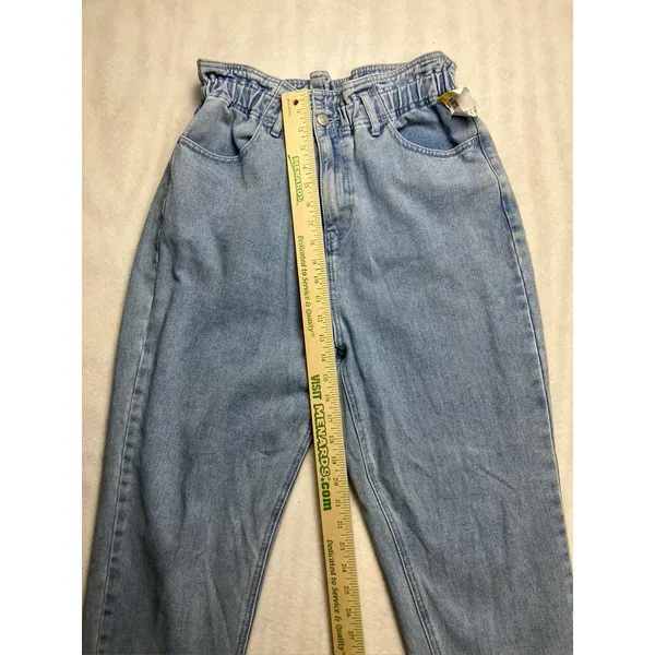 PacSun Womens Mom Jeans Light Wash High‎ Rise Elastic Waist Denim Size L - Image 8