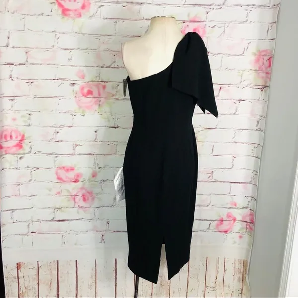 Dress the population NWT Tiffany 1 shoulder black midi dress size small - Image 8