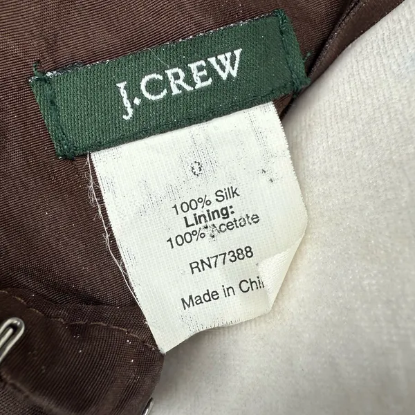 J Crew Strapless‎ Dress 0 XS Brown 100% Silk Satin Lined Babydoll Empire Waist - Image 11