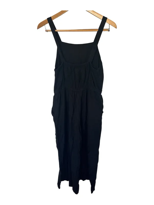 Old Navy Black Square-Neck Midi Jumpsuit Dress with Wide Straps - Image 3