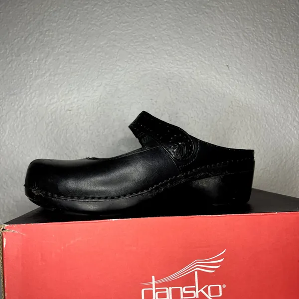Dansko Solitaire Black Womens Size 40 Clog Open Back Slip On Professional - Image 2