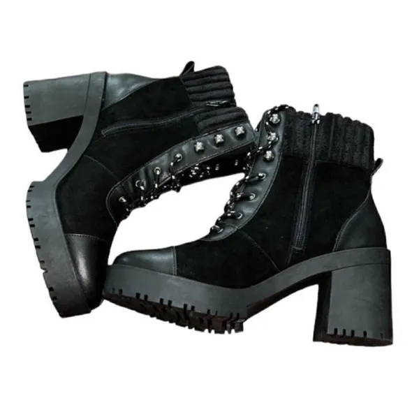 Chelsea & Violet Black Leather Suede Boots(Size 10M) - Image 5