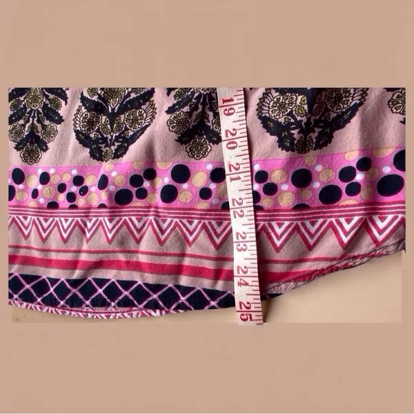 Persaman NY Boho Blouse Size L – Vibrant Artistic Print, EUC Pink Size L - Image 9