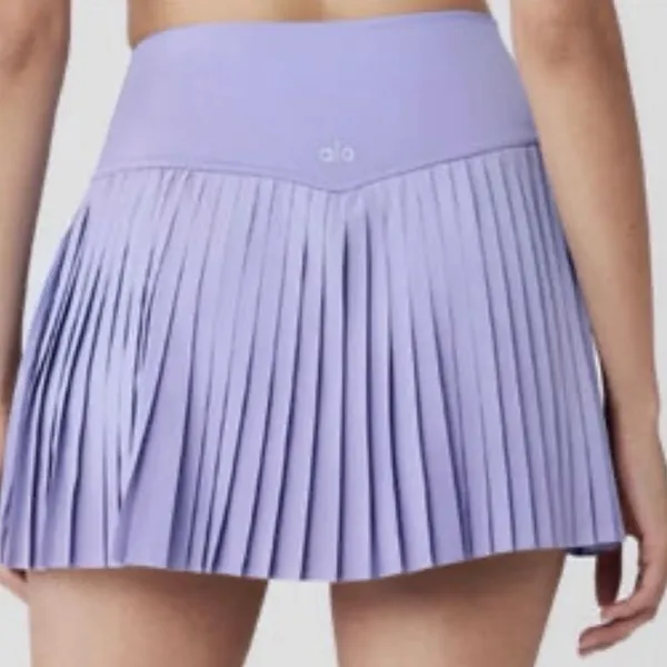 Alo Yoga High-Waist Pleated Purple Tennis Skirt - Image 3
