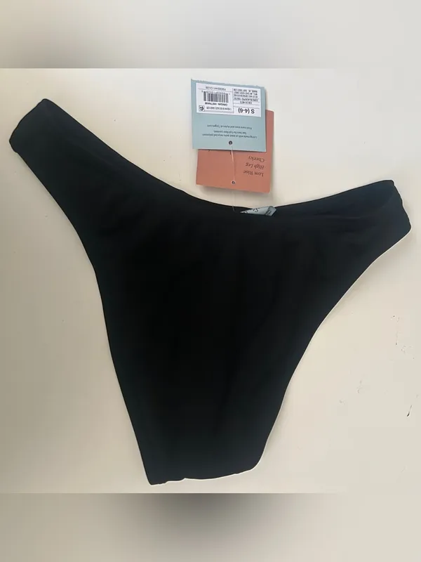Women's Shade & Shore High Leg Cheeky Bikini Bottom Black Size S NWT - Image 2