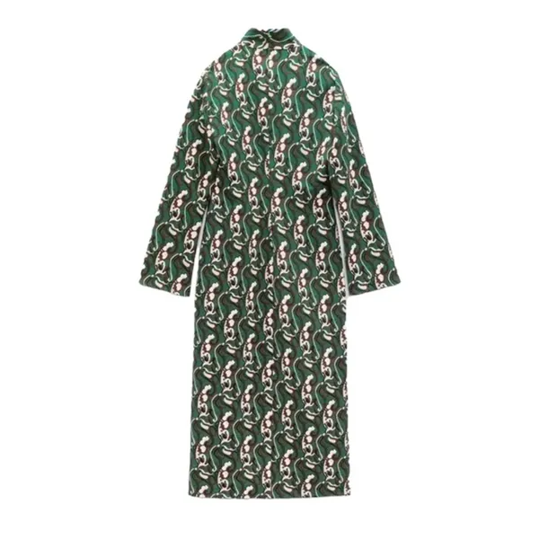 Nwot Zara Woman'S Paisley Printed Midi Dress Green/Multicolor Xs Bloggers Fave - Image 8