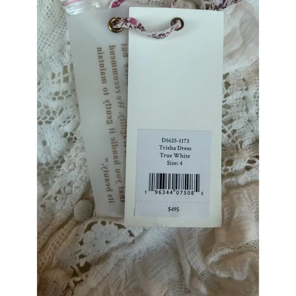 NWT LoveShackFancy Trisha RuffledLace Mini Dress in True White Sz‎ 4$495 - Image 5
