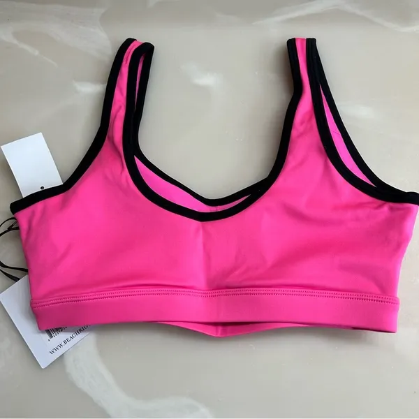 Beach Riot Moxie Cutout Sports Bra Padded Athletic in Radiant Orchid Size XS - Image 4