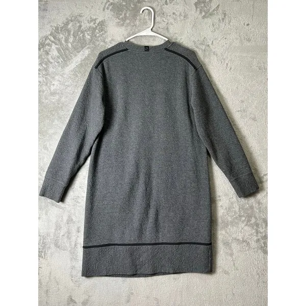 Lululemon On Repeat Dress Gray Heathered Knit Long Sleeve Dress Athleisure 10 - Image 3