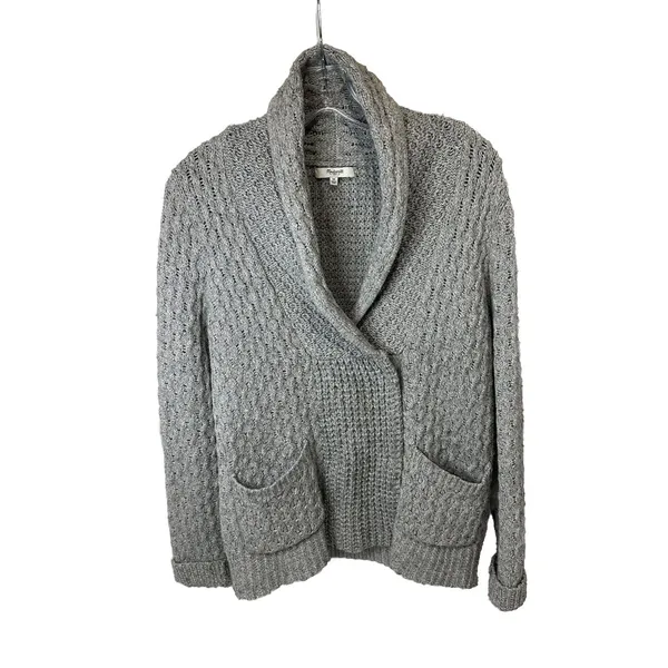 Madewell Womens Sweater Medium Gray Knit‎ Casual Career Cardigan - Image 3