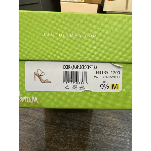 Sam Edelman‎ Doran strappy stiletto heels in a beige Size 9.5 Maple Croc Leather - Image 9