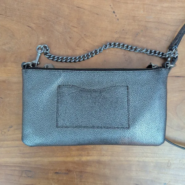 Coach Kylie Metallic Silver Crossbody Mini Purse - Image 6