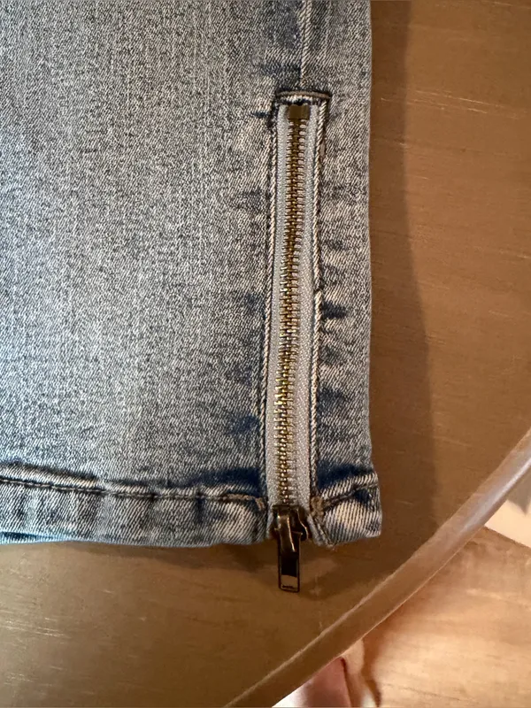 VENUS Cargo Jeans Womens 8 Light Wash Ankle Zip Utility Y2K Straight Leg - Image 4